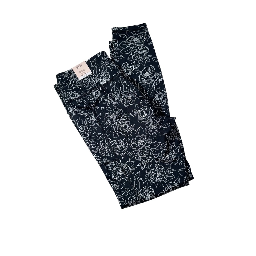 Victorias Secret Sport Essential Leggings Black White Floral Size Large Long NWT - Picture 5 of 14